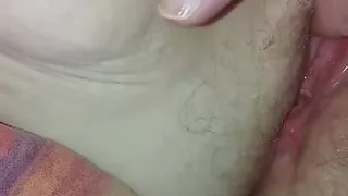 Pills on my girl's hairy and wet pussy