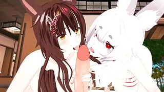 Hentai Threesome Fumi X Nina Vtuber Uncensored