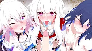 CLARA, SEELE & MARCH 7TH WANTS THE DICK HONKAI STAR RAIL HENTAI COMPILATION
