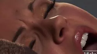 Hot Blonde Samantha Ryan Fucks Her Pussy With A Thick Vibrator On Her Knees From Behind