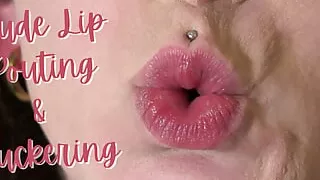 Nude Lip Posing and Puckering