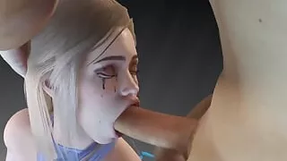 Extreme Facefuck - Deepthroat Busty Babe - Sloppy Blowjob & Harcore Face Fucking