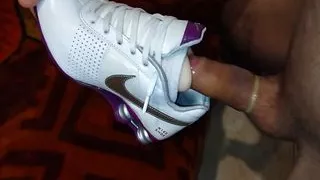 fucking and cumming inside nike shox three times in a row