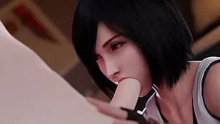 Tifa Gobbles Up a Massive Cock