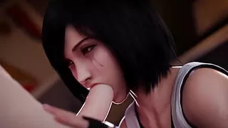 Tifa's Eyes Water as a Big Cock Hits the Back of Her Throat