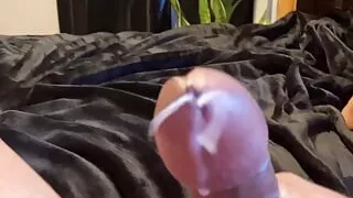 Gushing cumload in bed