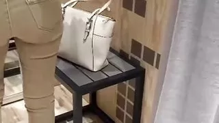 We Are in a Clothing Mall, We Stop in the Dressing Room and Start Sucking It