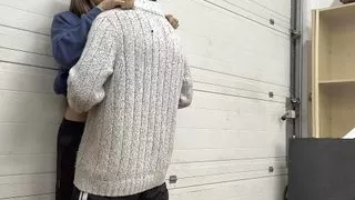 A quick fuck at work in the warehouse