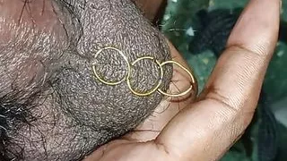 Asian big cock have a beautiful piercing in the balls