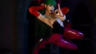 Morrigan Floats Pretty And Invites A Big Dick Into Her Mouth