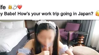 Cheating On Wife With The Japanese Asian Maid Blowjob