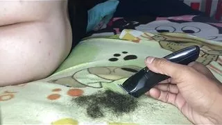 Cuckold husband shaves his hot wife's pussy so she can see her lover