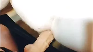 Wife caught her husband fucking himself in the ass with a dildo.