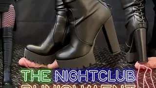 Nightclub Mistress Dominates You in Leather Knee Tank Heels Boots - CBT, Bootjob, Ballbusting
