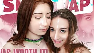 Naughty Step Sisters Ava Davis & Venice Rose Earn Their Mardi Gras Beads And Fuck StepBros - SisSwap