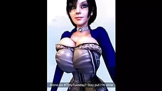 Elizabeth Sends a Message Bouncing Her Perfect Tits As She Walks