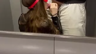 juicy blowjob from 18 year old cat girl in elevator and then blowjob at home