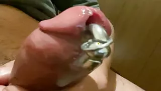 Teasing you with Red Toenails, Showing my Asshole and finishing with a cumshot