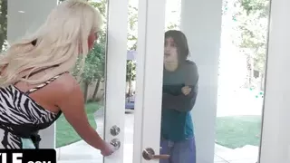 Curvy Milf In Sexy Lingerie Jordan Maxx Fucks The Boy Next Door And Makes Him Cum On Her Tits - Mylf