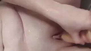 Petite Brunette Fucks Herself with Monstrous 8inch Dildo