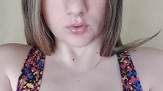 Hot Blonde girl caught cheating while stripping in front of camera