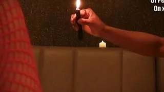 Romantic Ebony Girl on Girl Candle Wax Play and Vibrators (Peach Fuzz + Aaliyah Ali)