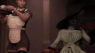 DesireSFM - Lady Dimitrescu fucks her housemaid - Futanari fucks female