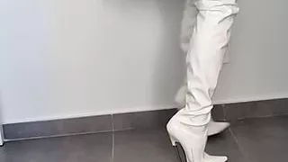 before cum in crotch boots part1