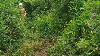 Running around naked outside!