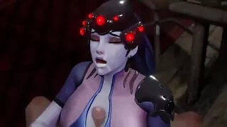 Widowmaker Gets Cum All Over Her Face During a Titty Fuck