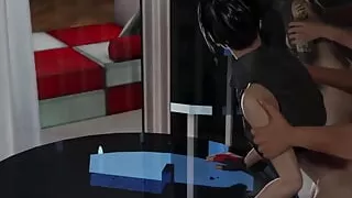 Faith Connors Bent Over a Table and Fucked in Front of a Mirror