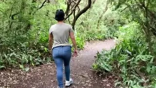 Hot milf in the forrest, blowjob to happy ending
