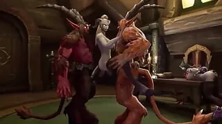 Demon Girl Gets Double Penetration From 2 Devils - Warcraft Parody