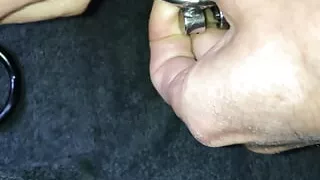 POV from big to micro chastity cage