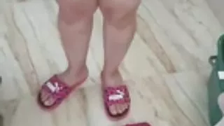 Step mom show her big tits naked in bathroom to step son