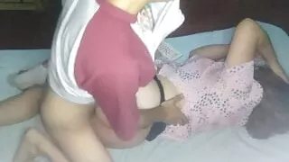 I put her on her side and we have rich sex before the party