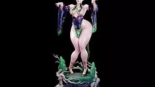 Chun Li in a Beautiful Costume that Barely Covers Her Huge Ass and Tits