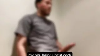 Taking out the hairy and hanging cock in a public bathroom (CENSORED VIDEO)