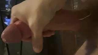 Hung daddy dripping precum as he strokes his 9 inch cock