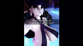 Sexy Goth Purple Chick Swings Her Big Tits in a Revealing Bikini