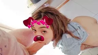 Snap filter giving blowjob and hard fucking
