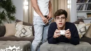 Angel Rivera Sneakily Watches Before Giving The Twink Gamer Joey Mills What He Needs, His Big Hard Cock - TWINKPOP