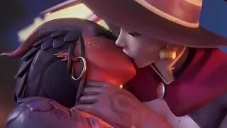 Witch Mercy Makes Out With a Sexy Hot Devil Chick