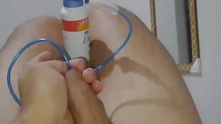 The gas cylinder left the cock bent and hard wanting a cumshot.