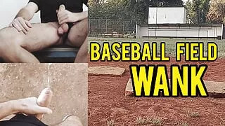 Wank at the baseball field + pissing at the pond of a golf course