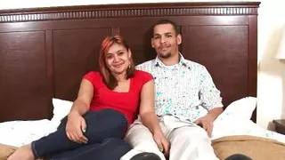 With the Help of Her Man the Brunette Can Finally Try to Bang on Camera