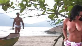 Sexy couple finds a deserted island and has passionate loving sex there for several days