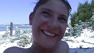 Blondie with Hairy Pussy Gets Cum Shower on Her Bells