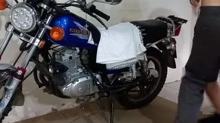 motorcycle mechanic gives me lessons on how to have sex on the bike and then fuck standing up.