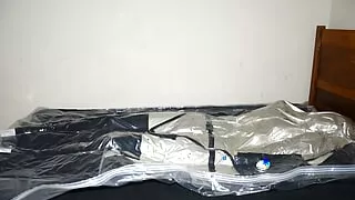 Aug 24 2023 - VacPacked with my PVC aprons, silver latex jacket and thick quilt